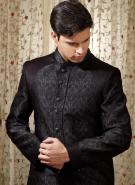 Тёмно-коричневый модный мужской френч (воротник — стойка) + брюки