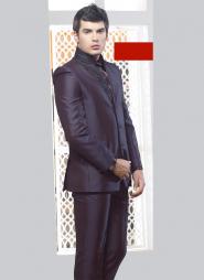 Стильный мужской френч (воротник — стойка) цвета индиго + рубашка