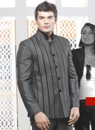 Свинцовый строгий мужской френч (воротник — стойка) + брюки