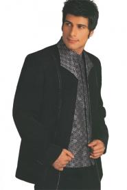 Чёрный мужской френч + брюки + рубашка