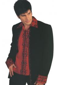 Чёрный мужской френч + брюки + рубашка