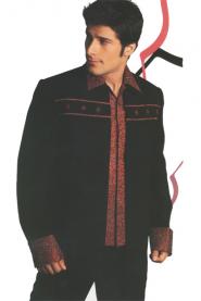 Чёрный мужской френч + брюки + рубашка