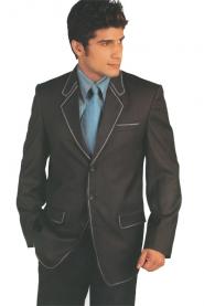 Тёмно-серый мужской костюм-двойка + рубашка + галстук