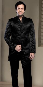 Чёрный оригинальный мужской костюм-двойка