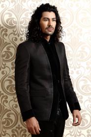 Антрацитовый модный мужской костюм-двойка + рубашка