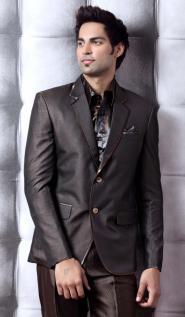 Современный мужской костюм-двойка цвета мокрого асфальта + рубашка