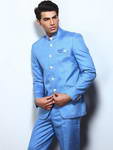 Небесный мужской френч (воротник — стойка) + брюки