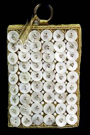 Индийская маленькая сумочка-брелок, вышитая бисером, украшенная стразами