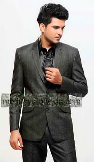 Тёмно-серый строгий мужской костюм-двойка + рубашка