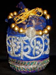 Синяя индийская маленькая модная сумочка, украшенная вышивкой скрученной шёлковой нитью, бисером и пайетками