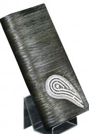 Чёрная индийская маленькая сумочка (клатч), украшенная стразами