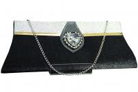 Чёрная индийская маленькая женская сумочка, украшенная стразами