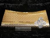 Золотистая индийская маленькая стильная сумочка (клатч)