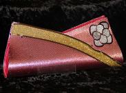 Индийская маленькая красная сумочка (клатч) из парчи