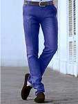 Синие классические летние льняные мужские брюки
