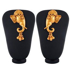 Позолоченный индийский кулон Слон на цепочке + серьги