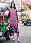 Тёмно-лиловое индийское платье / костюм с длинными рукавами