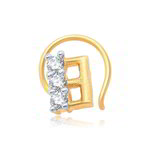 Позолоченное индийское кольцо в нос с прозрачными стразами