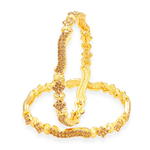 Позолоченные индийские браслеты с коричневыми стразами