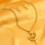 Позолоченное индийское колье + серьги