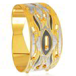 Када — индийский широкий браслет, покрытый позолотой и родием, цирконий