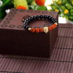 Мужской индийский браслет с семенами рудракши