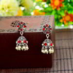 Серебрянные индийские серьги-колокольчики