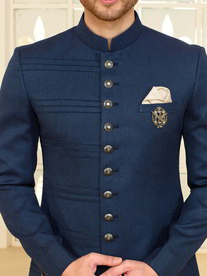 Синий индийский мужской костюм