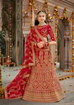 Красный национальный индийский женский свадебный костюм лехенга (ленга) чоли