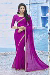 *Пурпурное красивое лёгкое индийское сари из шифона