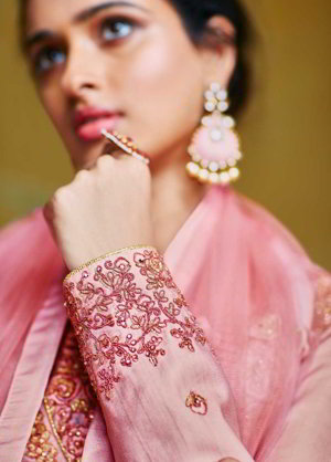 Розовый национальный индийский женский свадебный костюм лехенга (ленга) чоли