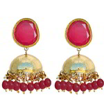 *Золотые латунные индийские серьги со стразами, бисером