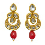 *Золотые латунные индийские серьги с искусственными камнями