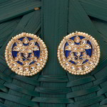 *Золотые латунные индийские серьги со стразами