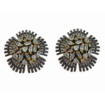 *Молочные индийские серьги со стразами