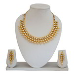 *Молочное, цвета меди и золотое медное индийское украшение на шею с искусственными камнями, перламутровыми бусинками