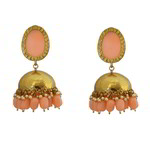 *Золотые индийские серьги из латуни с искусственными камнями, перламутровыми бусинками