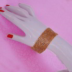 *Золотой латунный индийский браслет со стразами