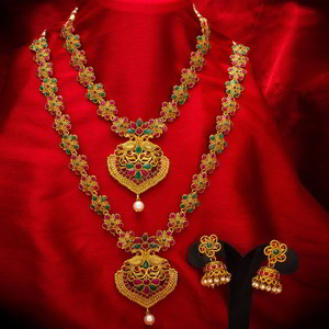Бордовое и золотое индийское украшение на шею со стразами, перламутровыми бусинками