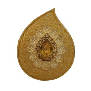 Золотое женское индийское кольцо из латуни со стразами