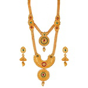 Бордовое и золотое индийское украшение на шею со стразами