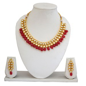 Бордовое, цвета меди и золотое медное индийское украшение на шею с искусственными камнями