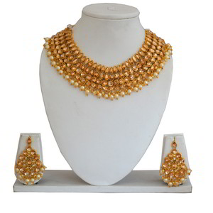 Цвета меди и золотое медное индийское украшение на шею с искусственными камнями