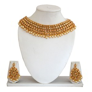 Цвета меди и золотое медное индийское украшение на шею с искусственными камнями, перламутровыми бусинками