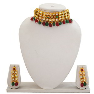 Цвета меди и золотое медное индийское украшение на шею с искусственными камнями