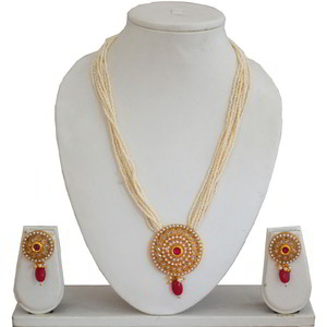 Бордовый, цвета меди и золотой индийский кулон на шею из меди с перламутровыми бусинками