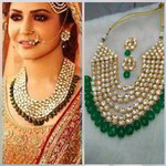 *Золотое индийское украшение на шею со стразами, искусственными камнями