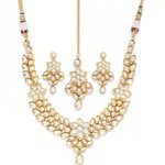 *Молочное и золотое индийское украшение на шею со стразами