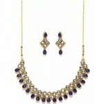 *Лиловое и золотое индийское украшение на шею со стразами