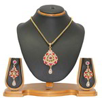 *Розовый индийский кулон на шею со стразами, искусственными камнями